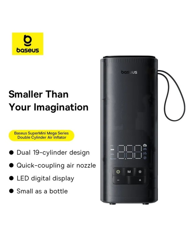 Baseus Car Inflator Pump Wireless SUPER MINI MEGA Double Cylinder