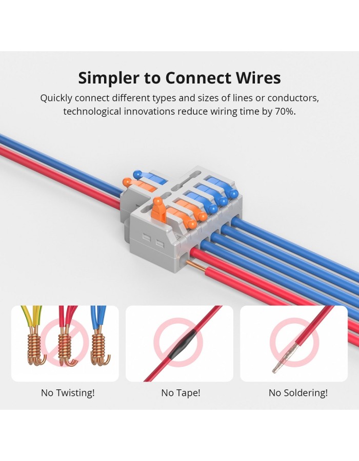 Sonoff D1-2 Quick Wire Connectors (54 pcs) Sonoff D1-2 Quick Wire Connectors (54 pcs)