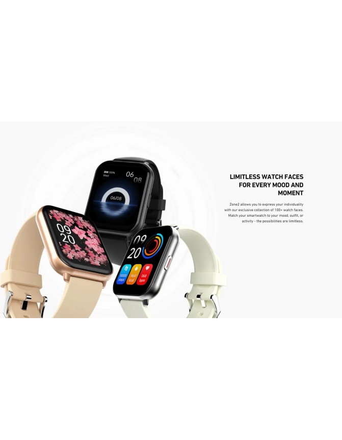 HiFuture ZONE2 Silver/Grey IP68 SmartWatch Supports Wireless Calling, 7day Battery & Health Monitoring Features