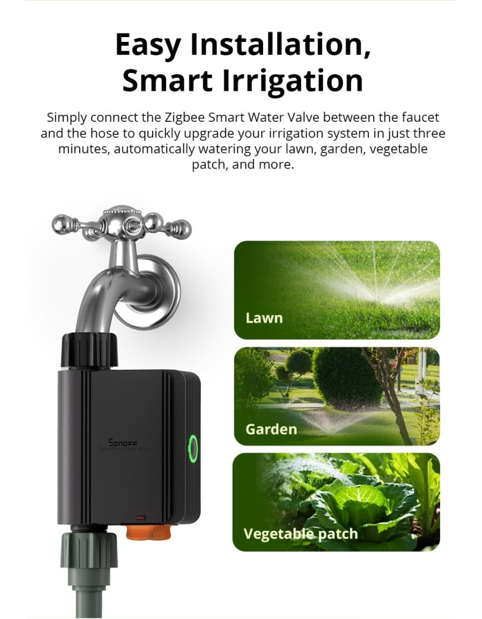 Sonoff ZigBee Smart Water Valve (irrigation System) SWV-BSP Sonoff ZigBee Smart Water Valve (irrigation System) SWV-BSP