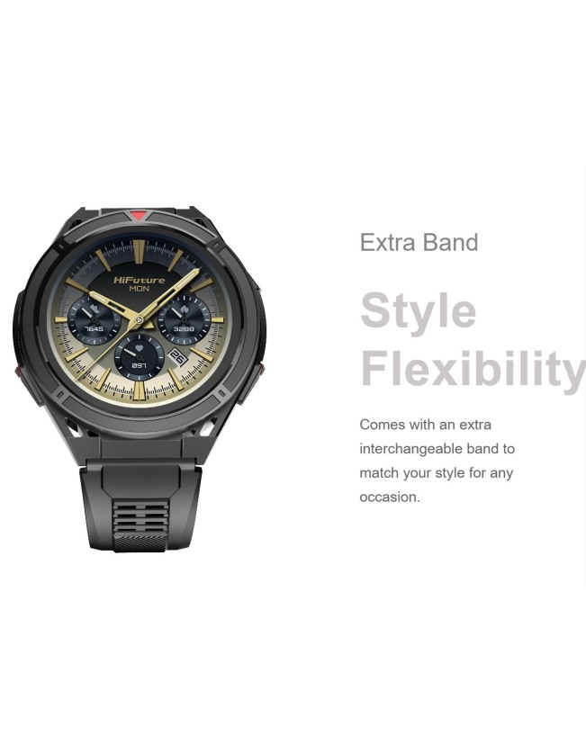 HiFuture Adventure GPS SmartWatch ACTIVE Black/Red with Stainless Steel + Silicone Bands HiFuture Adventure GPS SmartWatch ACTIVE Black/Red with Stainless Steel + Silicone Bands