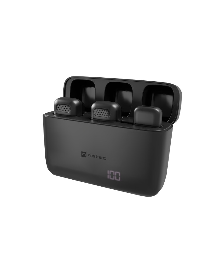 Natec Wireless Wearable Microphones for Contect Creators USB-C HOPPER LAVALIER (2 PIECES)