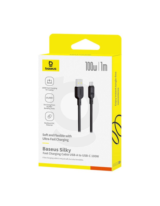 Baseus Cable USB-C to USB-A Silky Series 1.0m 100W Black