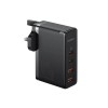 Baseus Charger Wall 100W 2xUSB-C 2xUSB-A UK+100W USB-C Cable Black