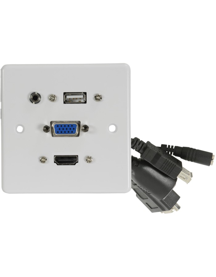 AV:Link WALL PLATE USB-A/HDMI/VGA 4K 122.395UK
