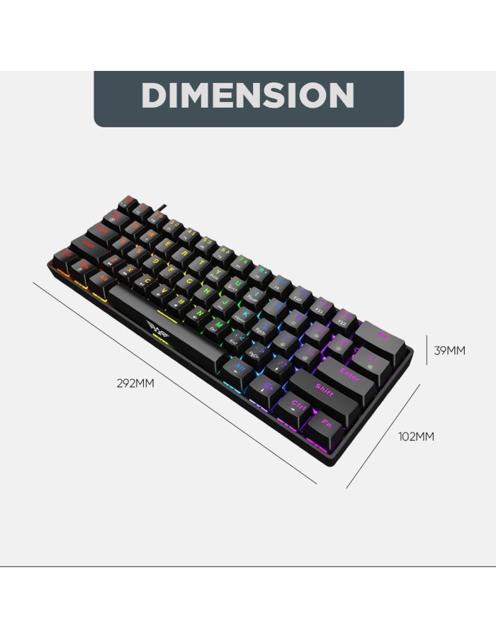 Armaggeddon MKA-1C NEX Black Mechanical Gaming Keyboard 61 Tactile (Brown) Keys