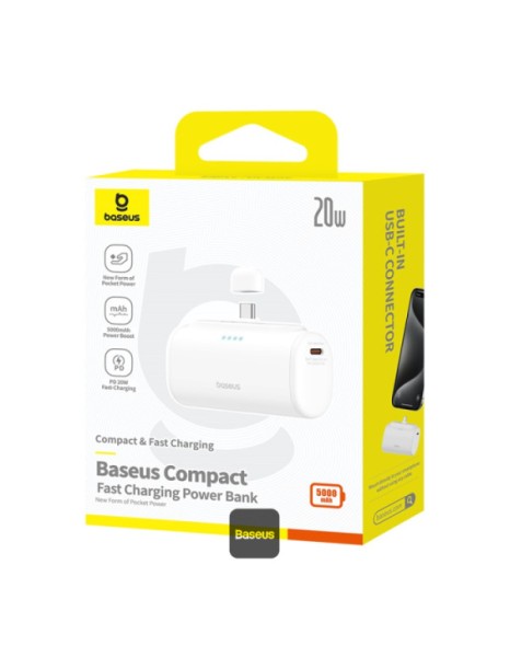 Baseus Powerbank 20W 5000mAh Plug-In Lightning 20W White