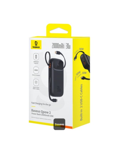 Baseus Powerbank 30W 20000mAh Display QPow 2 Black