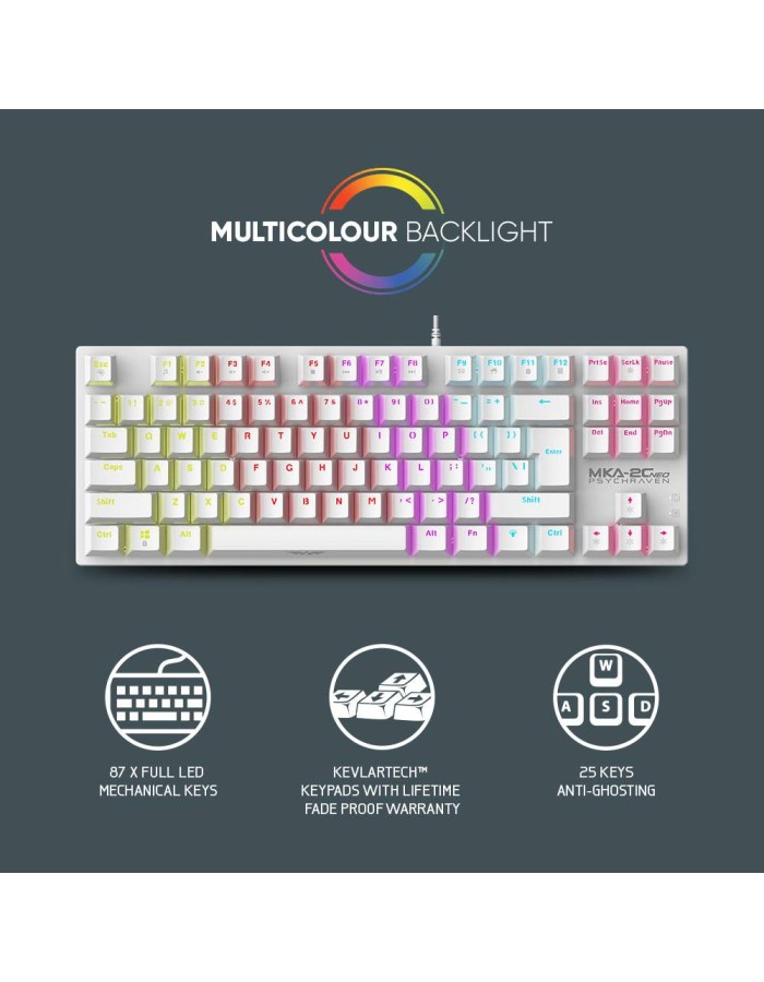 Armaggeddon MKA-2C NEO Black Mechanical Gaming Keyboard 87 Blue Clicky Keys