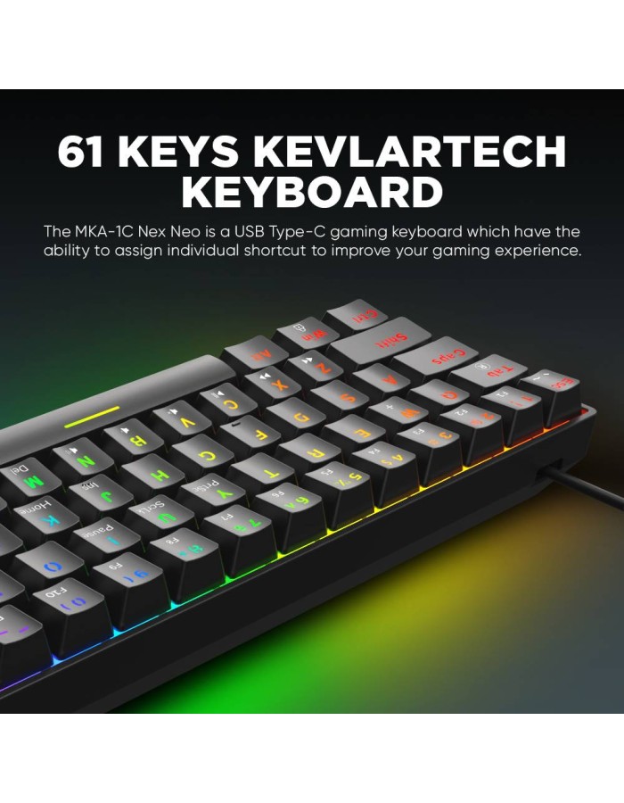 Armaggeddon MKA-1C NEX Black Mechanical Gaming Keyboard 61 Linear (Red) Keys Armaggeddon MKA-1C NEX Black Mechanical Gaming Keyboard 61 Linear (Red) Keys
