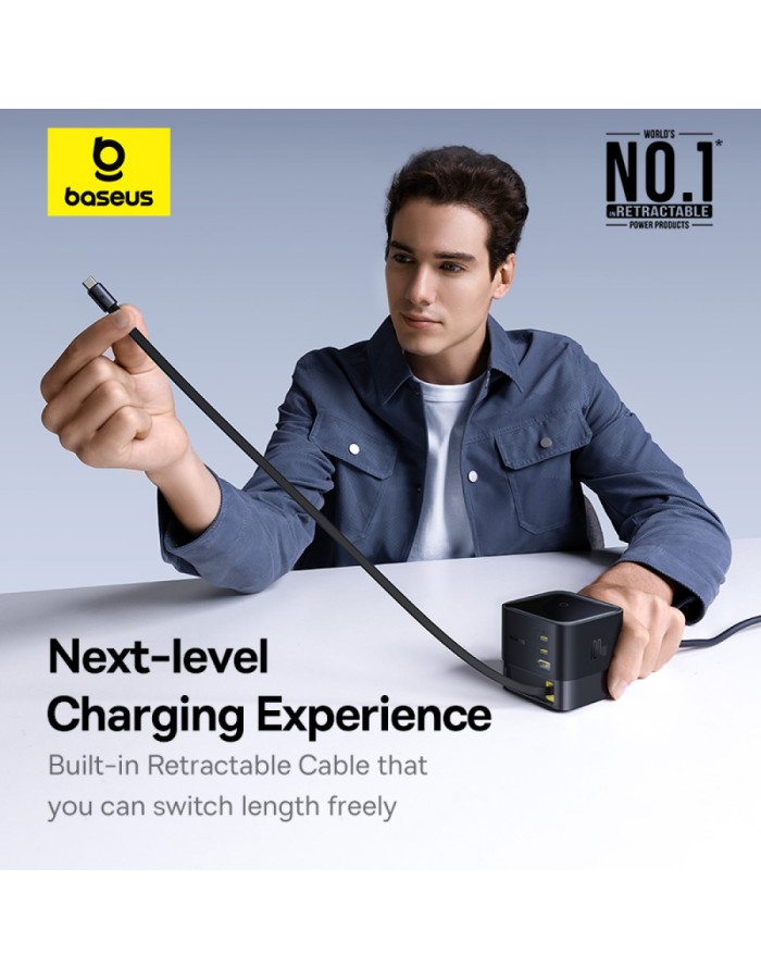 Baseus Charger Desktop 100W 3C+U SUPER GAN Retractable Cable 100W EU Baseus Charger Desktop 100W 3C+U SUPER GAN Retractable Cable 100W EU