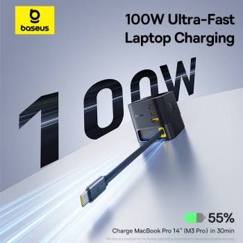 Baseus Charger Desktop 100W 3C+U SUPER GAN Retractable Cable 100W EU Baseus Charger Desktop 100W 3C+U SUPER GAN Retractable Cable 100W EU