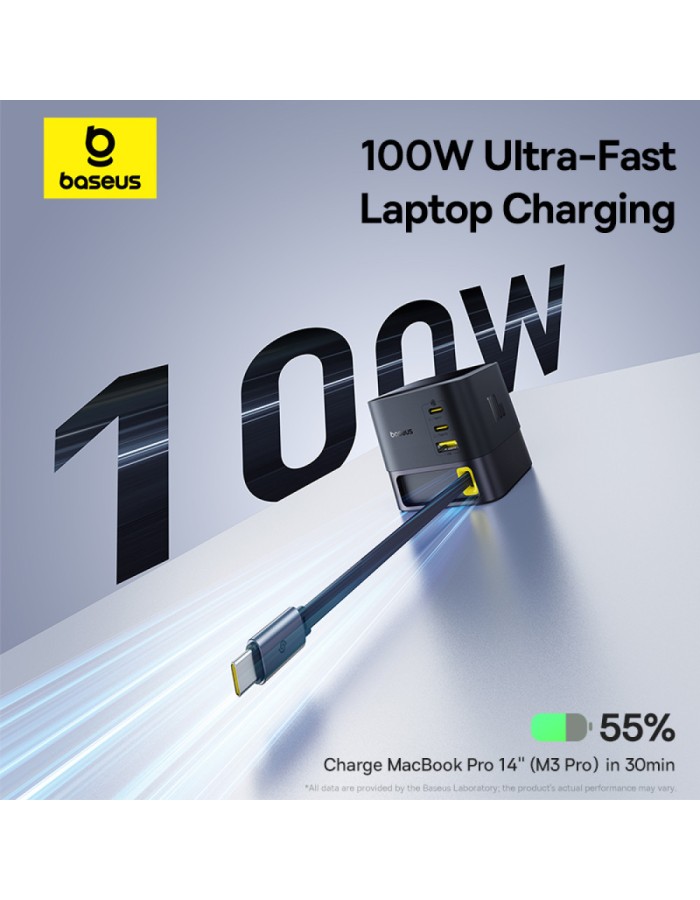 Baseus Charger Desktop 100W 3C+U SUPER GAN Retractable Cable 100W EU Baseus Charger Desktop 100W 3C+U SUPER GAN Retractable Cable 100W EU