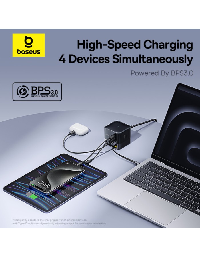 Baseus Charger Desktop 100W 3C+U SUPER GAN Retractable Cable 100W EU Baseus Charger Desktop 100W 3C+U SUPER GAN Retractable Cable 100W EU