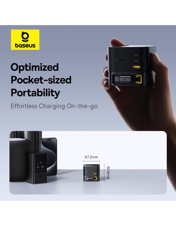 Baseus Charger Desktop 100W 3C+U SUPER GAN Retractable Cable 100W EU Baseus Charger Desktop 100W 3C+U SUPER GAN Retractable Cable 100W EU