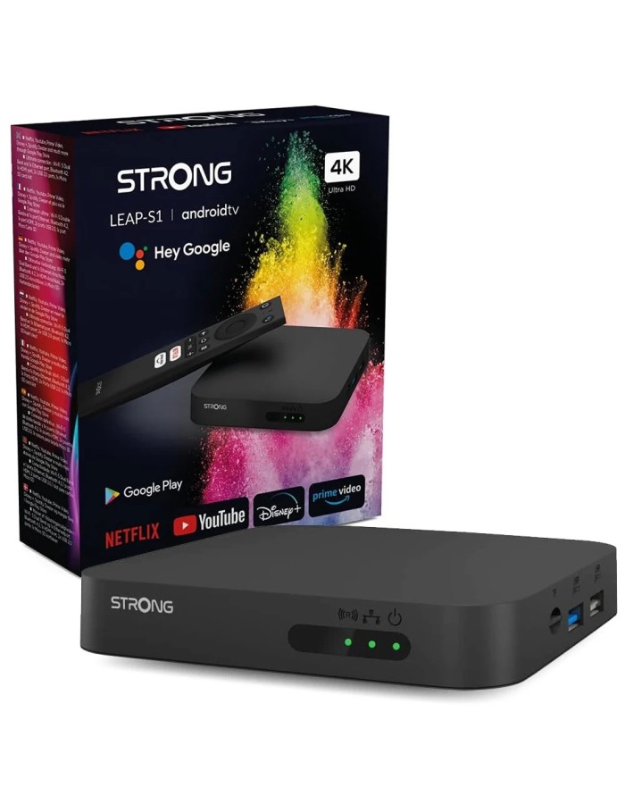 Strong Google TV Smart Box with Dual Band Wi-Fi GoogleCast 4K Android LEAP-S3UK