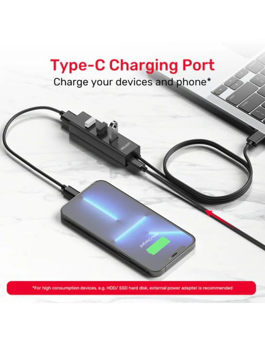 Unitek Y-3089 4x USB-A 3.0 Ports & 1x USB-C Power Port with 1.2m Cable Unitek Y-3089 4x USB-A 3.0 Ports & 1x USB-C Power Port with 1.2m Cable