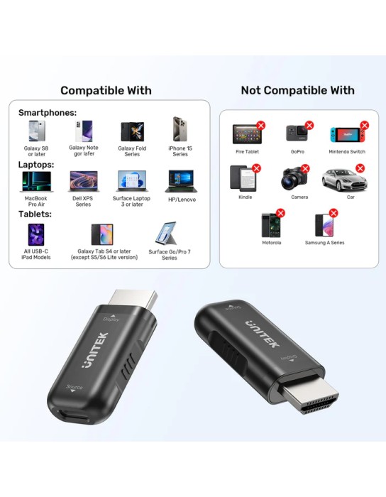 Unitek USB-C Female to HDMI Male Adaptor 4K V1187A