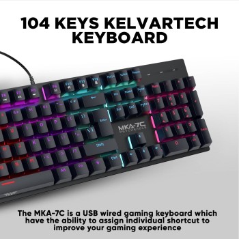 Armaggeddon MKA-7C Black Mechanical Gaming Keyboard 104 Clicky Blue Keys Armaggeddon MKA-7C Black Mechanical Gaming Keyboard 104 Clicky Blue Keys