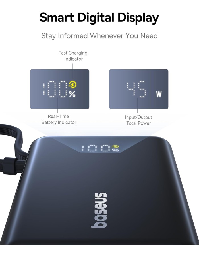 Baseus Powerbank 45W 10000mAh + Display PicoGo Black Baseus Powerbank 45W 10000mAh + Display PicoGo Black
