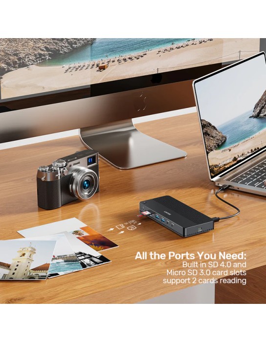 Unitek D1104A USB-C 13in1 8K Triple Display Docking Station USB3.2 & 2.5G Lan
