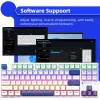Machenike K500-B87 White/Blue Wired Gaming Keyboard 87 Blue Switch Keys