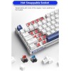 Machenike K500-B87 White/Blue Wired Gaming Keyboard 87 Blue Switch Keys