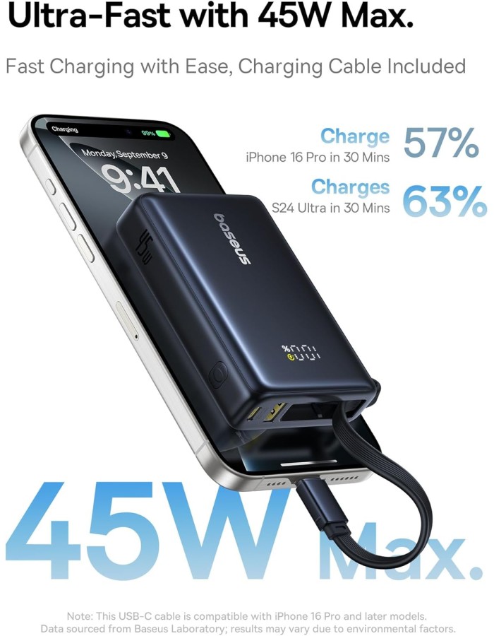 Baseus Powerbank 45W 10000mAh + Display PicoGo Black Baseus Powerbank 45W 10000mAh + Display PicoGo Black