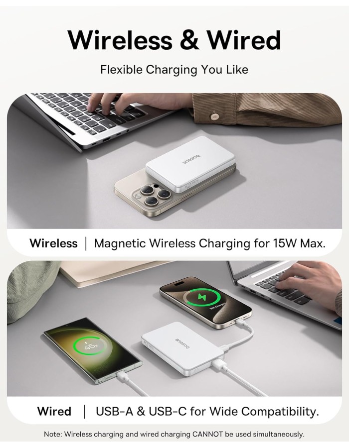 Baseus Powerbank Wireless 22.5W 10000mAh 15W Qi2 Airpow White Baseus Powerbank Wireless 22.5W 10000mAh 15W Qi2 Airpow White