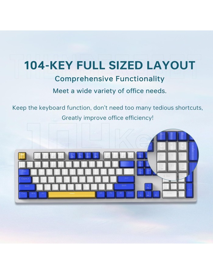 Thunderobot K104 Mechanical Gaming Keyboard 104 Brown Switch Keys
