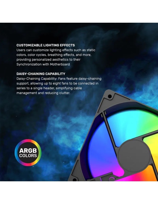 Armaggeddon Gaming Cooling Fan Set 4pcs ARGB KIT 5000 Black