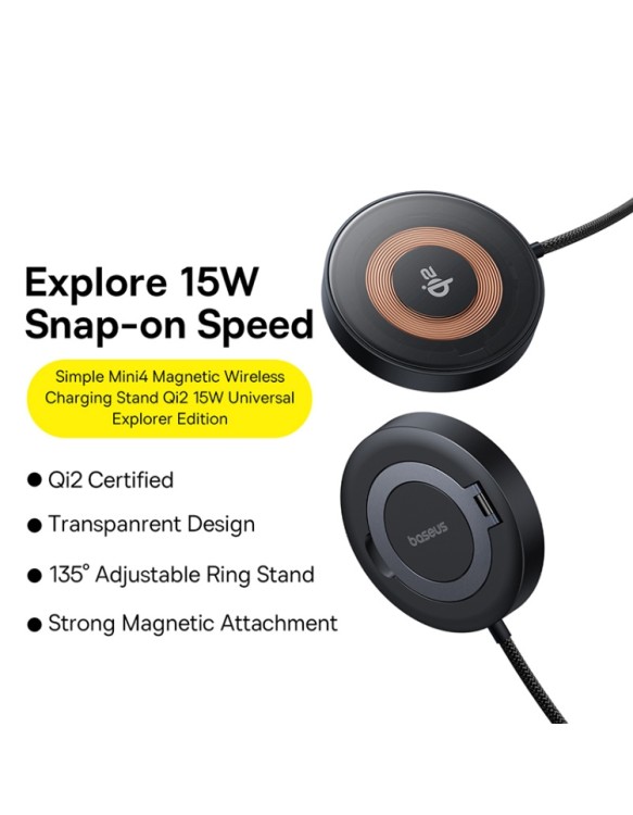 Baseus Charger Desktop Wireless 15W Qi2 SIMPLE MINI 4 Baseus Charger Desktop Wireless 15W Qi2 SIMPLE MINI 4