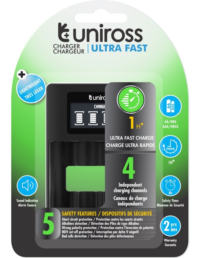 Uniross UCU005 Ultra Fast Charger 1hour for AA/AAA Uniross UCU005 Ultra Fast Charger 1hour for AA/AAA