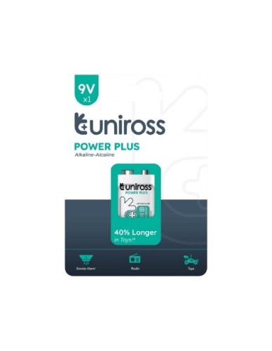 Uniross Alkaline PP3 9V Power Plus Battery (1pc) Uniross Alkaline PP3 9V Power Plus Battery (1pc)