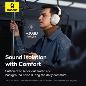Baseus Headphones Over Ear Bass 35 Max White Baseus Headphones Over Ear Bass 35 Max White