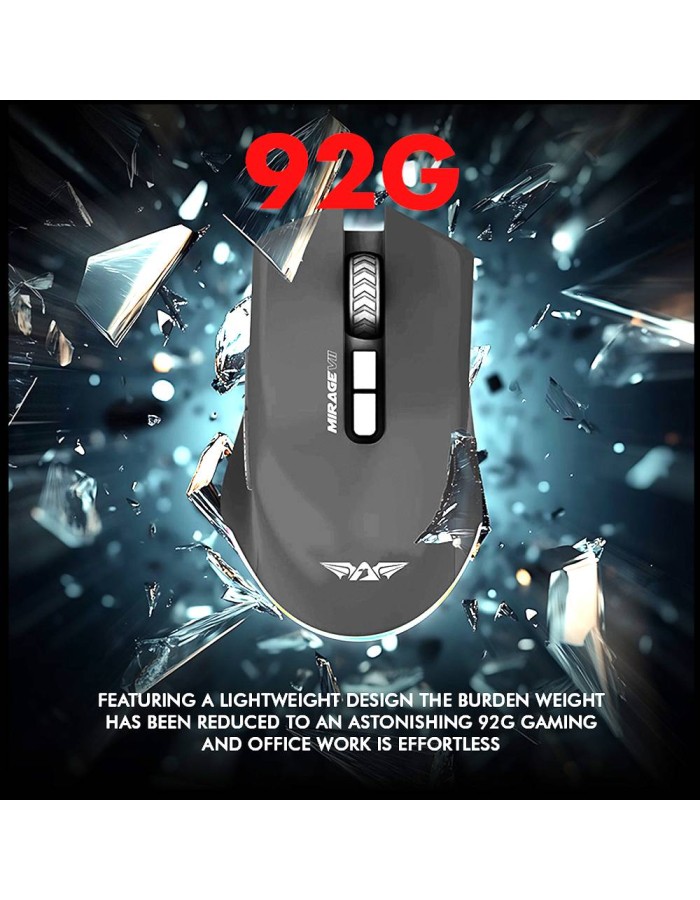 Armaggeddon Gaming Mouse Wired+2.4G+BT Recharge 7B MIRAGE VII White