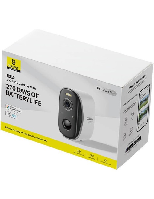 Baseus Security N1 Plus Outdoor Camera 2K Full Color White(Add On)