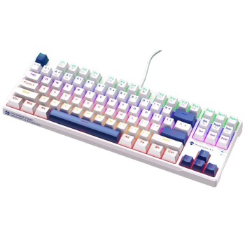 Machenike K500-B87 White/Blue Wired Gaming Keyboard 87 Blue Switch Keys