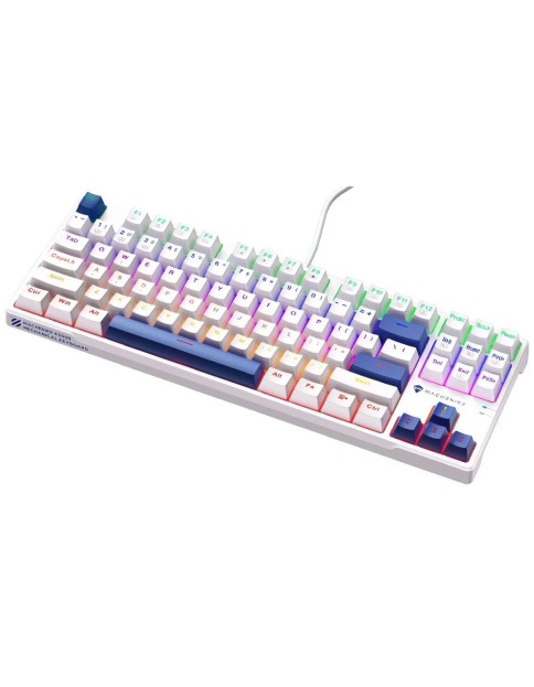 Machenike K500-B87 White/Blue Wired Gaming Keyboard 87 Blue Switch Keys