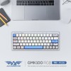 Armaggeddon GMK-100 Tri-Mode (2.4GHz+BT+USB-C) Mechanical Gaming Keyboard 63 Keys Linear (Red) Spring White