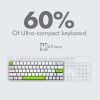 Armaggeddon GMK-100 Tri-Mode (2.4GHz+BT+USB-C) Mechanical Gaming Keyboard 63 Keys Linear (Red) Spring White