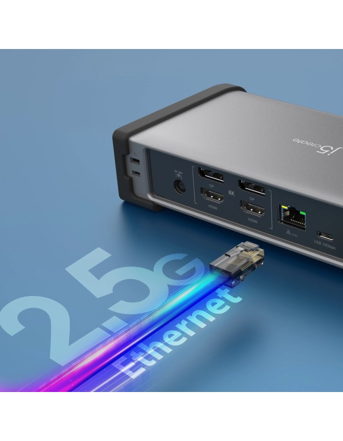 j5create Thunderbolt 4 Docking Station 15-in-1 Supports 4 x 4K Displays 10Gbps with 135W PSU JTD568 j5create Thunderbolt 4 Docking Station 15-in-1 Supports 4 x 4K Displays 10Gbps with 135W PSU JTD568