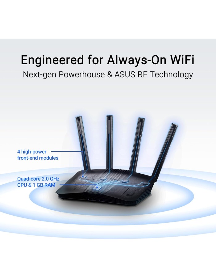 ASUS WLAN Router BE3600 Wi-Fi 7 Dual Band 2.5GbE VPNFusion USB RT-BE58U