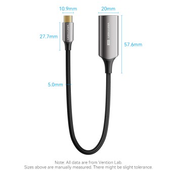 Vention Converter USB-C to HDMI Adaptor 0.25m 8K60Hz Metal CRDBC Vention Converter USB-C to HDMI Adaptor 0.25m 8K60Hz Metal CRDBC