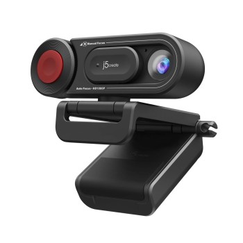 j5create Webcam FullHD with Microphone & Auto/Manual Focus Switch USB-C JVU250