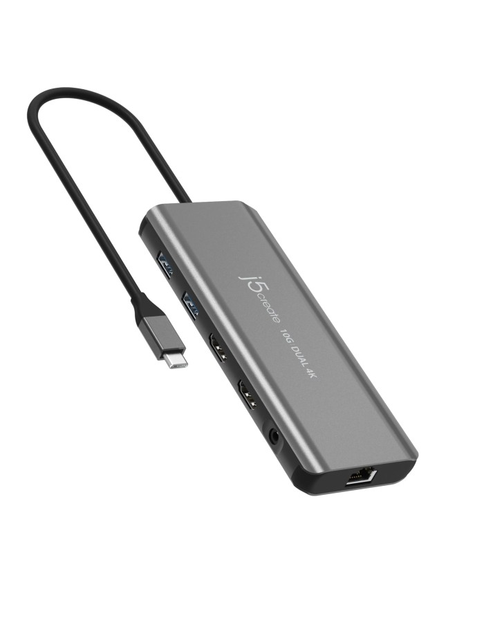 j5create Dock USB-C Dual Display 4K MST MacBookM3 HDMI/RJ45/USB/Audio/PD JCD398
