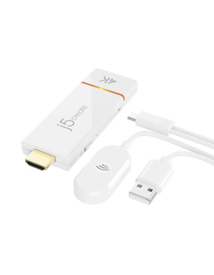 j5create JVAW76 Screencast Wireless 4K HDMI Display Adapter Miracast/AirPlay USB Powered 2.5 & 5.8 GHz