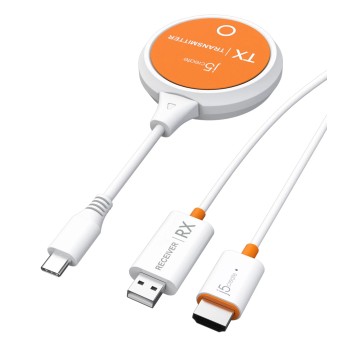 j5create Screencast Wireless Display Extender USB-C to HDMI Transmitter/Receiver 1080p JVAW62