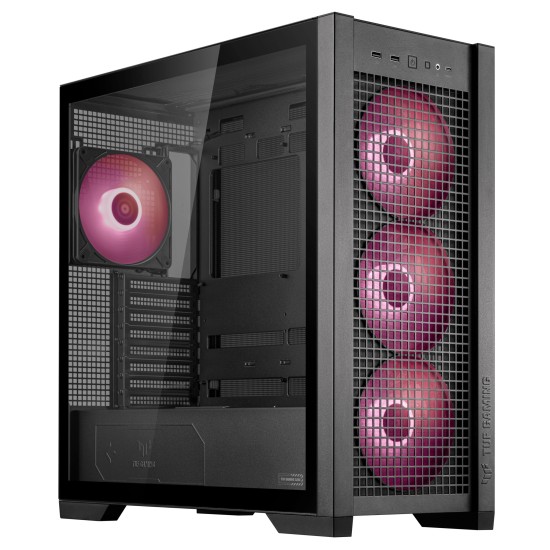 ASUS PC Case ATX Tempered Glass 4xARGB Fans TUF GAMING GT302 Black