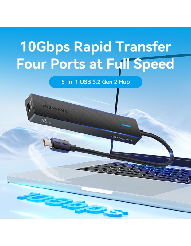 Vention IT HUB USB-C 2xA 2xC 3.2 Gen2 + USBC Power Port CHYBB